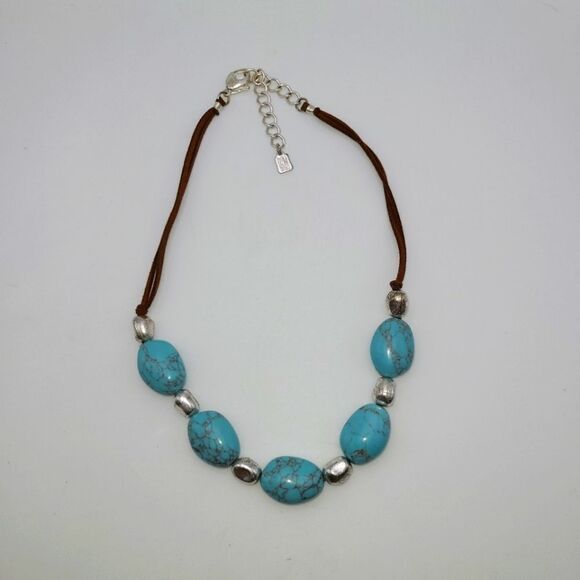 RLM Soho necklace, Turquoise, silvertone Robert Lee Morris - Picture 6 of 6